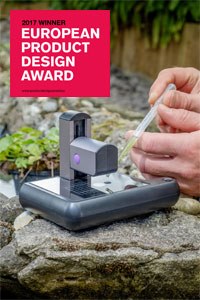 ioLight, the world's first portable high resolution digital microscope, which premiered at the London Vet Show last year, has won a European Product Design Award 2017 and raised a further £320K in equity funding on the Crowdcube platform.  In 2014 ioLight co-founders, Oxford physicists Andrew Monk and Richard Williams, filed a patent application for a pocket-sized digital microscope with a performance that compares with expensive laboratory microscopes. They asked Cambridge Industrial Design to realise the product, briefing them that the device would need to deliver images with one micron resolution (required to view human or animal cells) onto a smartphone or tablet, be pocket-sized, easy to use, and economical to build in medium to high volumes.  One of the biggest challenges was in making the unit pocket-sized, which meant it had to be foldable, something which could have led to a loss in the rigidity needed to achieve high resolution images. This challenge was overcome with the use of a single hinge which the company says makes the ioLight both portable and robust.  Alex Jones, Managing director of Cambridge Industrial Design said: "We recognised immediately this was a great idea but the design brief was certainly a challenge. Fortunately, challenges can sometimes bring out the best in designers. The final design is a real success both aesthetically and ergonomically, and this award is a fantastic acknowledgement for the design process and the final product that we have created together with ioLight."  ioLight is also celebrating another success: closing its second round of equity funding after raising £320k from 335 investors on the Crowdcube platform (128% of the initial target).   The company says the new funding will allow it to promote the microscope to a wide range of target markets including veterinary surgeons, education, laboratory and field research, museums and public engagement as well as to international markets.   Andrew Monk, ioLight’s co-founder said: "The product is so simple to use that it is the ideal communication tool for explaining science to the public, students and customers. The microscope lets everyone see the same image so the discussion is about the picture not the tools. It’s a perfect fit for government public engagement campaigns, which are well funded at the moment. We are absolutely delighted that this funding provides us with the opportunity for both product development and to reach out and make microscopy available to so many more people."