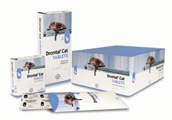 The new ellipsoid shape of Drontal Cat tablets is designed to make the process of worming easier for pet owners and vets.