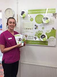 Student nurse Nancy Lane has won a Lottie Shaw luxury hamper for the team at Companion Care, Ely, for her entry into Avacta Animal Health's practice display competition run during the second Pet Allergy Week (PAW) in June.